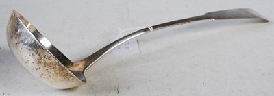 Lot 153 - A George III silver soup ladle, Edinburgh,...