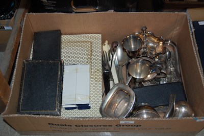 Lot 505 - Box - assorted EPNS and other metal wares...