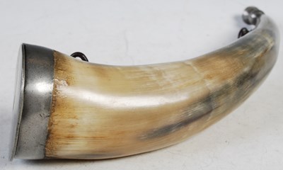 Lot 302 - An early 19th century pewter powder horn by...