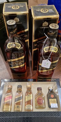 Lot 375 - Two boxed bottles; Johnnie Walker Black Label...