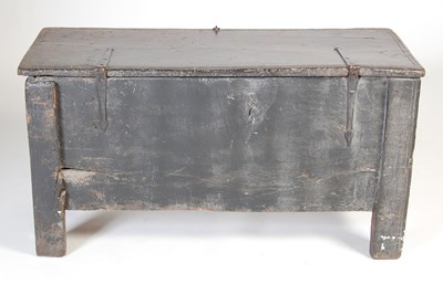Lot 54 - An antique oak coffer, the hinged rectangular...