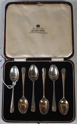 Lot 188 - A cased set of six Edinburgh silver coffee spoons