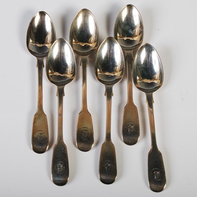 Lot 146 - A set of six Victorian silver teaspoons,...