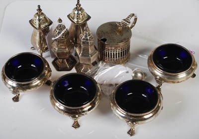 Lot 164 - A set of four George V silver salts,...