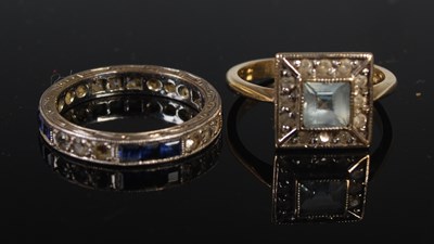 Lot 256 - An early 20th century blue and white sapphire...