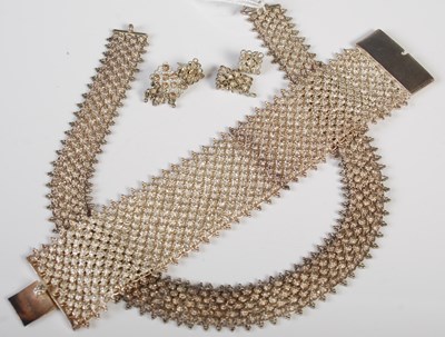 Lot 247 - A suite of white metal jewellery to include...