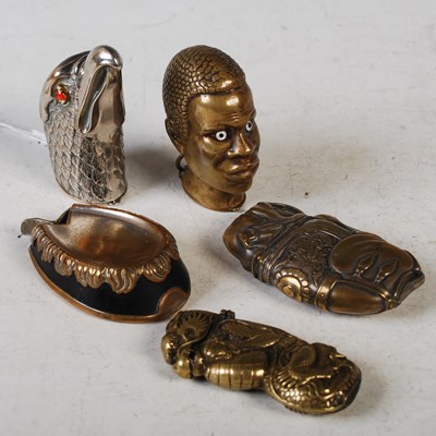 Lot 215 - A collection of five assorted vesta holders to...