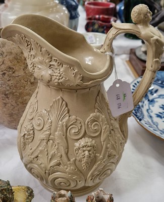 Lot 424 - A 19th century salt glazed pottery jug/pitcher...