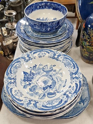 Lot 533 - A collection of 19th century and later blue...