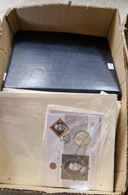 Lot 597 - A box containing many Commemorative coin first...