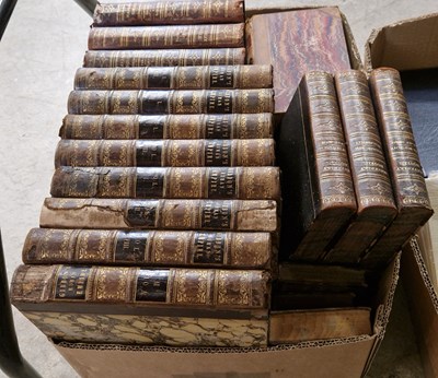 Lot 596 - A box of assorted leather bound books to...