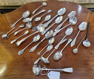 Lot 193 - A collection of assorted silver flatware to...