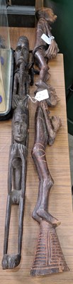 Lot 403 - Tribal Art Interest, two carved wooden...