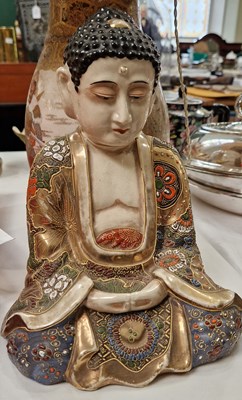 Lot 407 - An early 20th century Japanese Satsuma buddha...