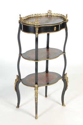 Lot 649 - A 19th century French Boulle ebonised and gilt...