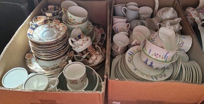 Lot 587 - Two boxes of assorted tea wares to include...