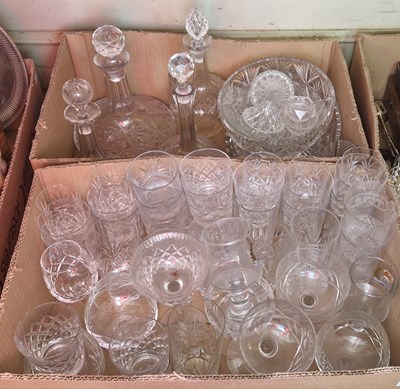 Lot 590 - Two boxes of assorted mixed glassware.