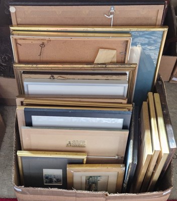 Lot 588 - A box of assorted decorative pictures and...