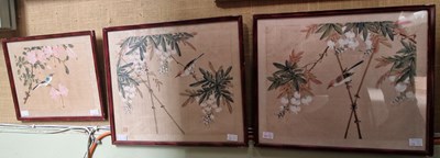 Lot 736 - 20th Century Chinese School Three painted silk...