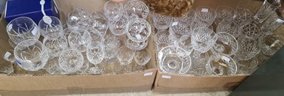 Lot 619 - Two boxes of assorted glassware to include...