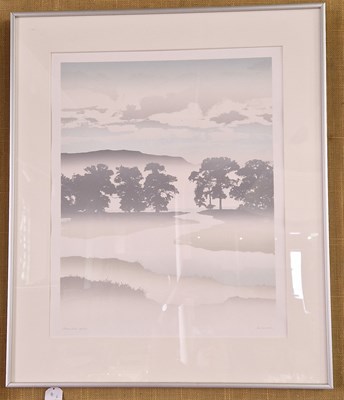 Lot 683 - Bob Sanders Dawn River screen print 54cm x...