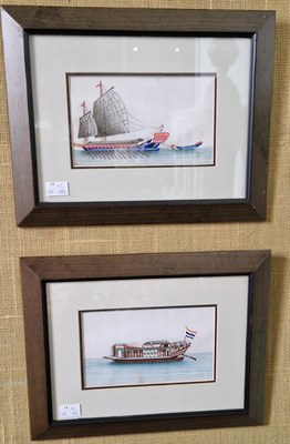 Lot 687 - Two Chinese watercolours on pith paper, both...