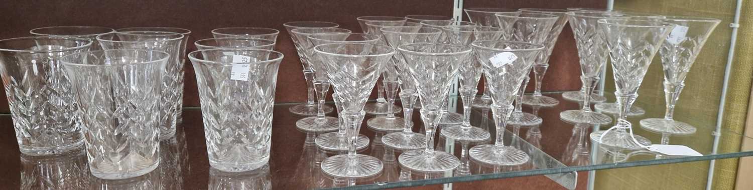 Lot 5 - Webb Corbett - a part suite of glassware to...