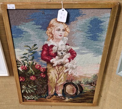 Lot 726 - A needlework picture in the Victorian style...