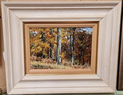 Lot 730 - Alan B. Hayman (b.1947) Autumn oil on canvas...