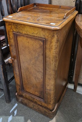 Lot 971 - A 19th century walnut bedside locker, 80cm high.