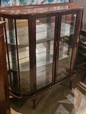 Lot 968 - A vintage mahogany glazed display cabinet, the...