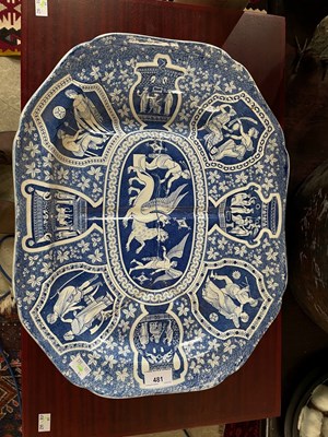 Lot 481 - A 19th century Spode Greek pattern blue and...