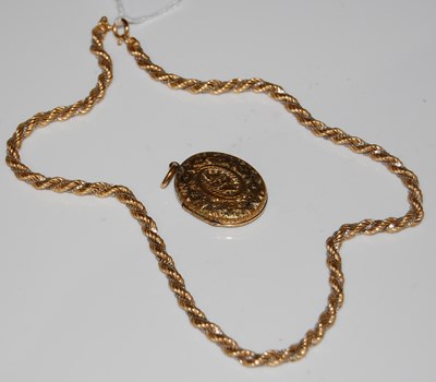 Lot 34 - A 9ct two-colour gold necklace, together with...