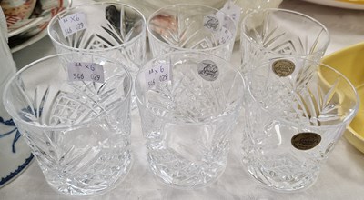 Lot 444 - Six Cristal D' Arques crystal whisky glasses /...