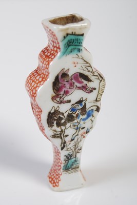 Lot 297 - A miniature Chinese porcelain vase, decorated...