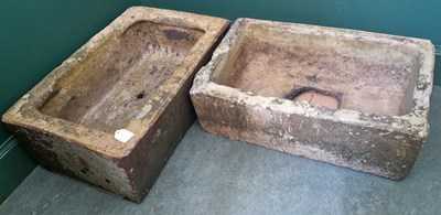 Lot 889 - Two antique composite garden planters of...