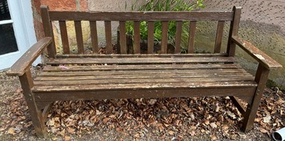 Lot 893 - A wooden garden bench, 159cm wide.