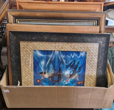 Lot 869 - A box of assorted decorative pictures and...