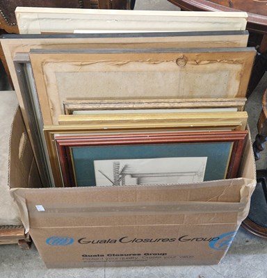 Lot 877 - A box of assorted decorative pictures and prints.