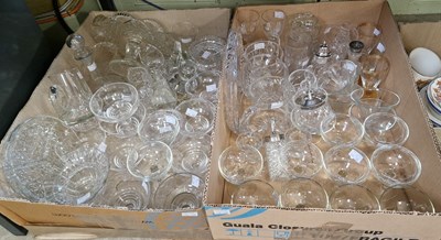 Lot 535 - Two boxes of assorted glassware.