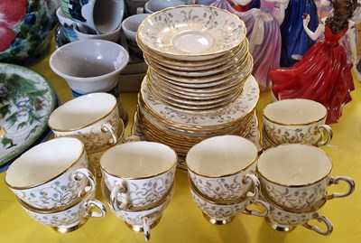 Lot 568 - A vintage plant Tuscan China yellow ground...