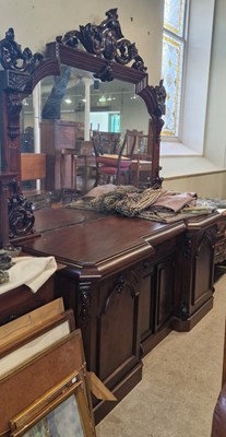 Lot 763 - A Victorian mahogany mirror-back sideboard,...