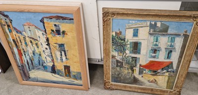 Lot 688 - Bruzac Street Scene Antibes oil on canvas,...