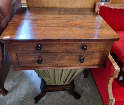 Lot 792 - A 19th century rosewood work table, 58.5 cm...