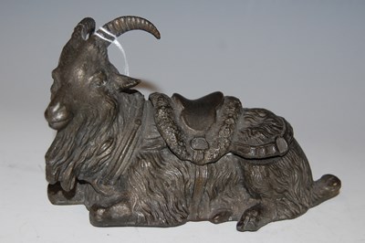 Lot 49 - An early 20th century spelter inkwell in the...