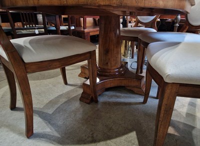 Lot 776 - A John Lewis burr walnut extending pedestal...