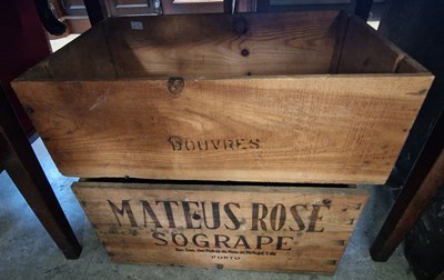 Lot 795 - Two wine crates, one for Mateus Rose, Porto,...