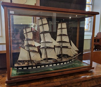 Lot 797 - A model ship in glass display case 'Yallum',...