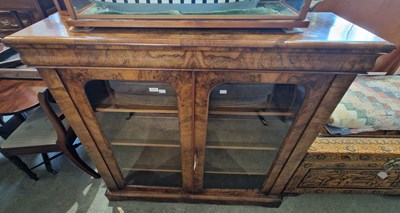 Lot 798 - A Victorian walnut display cabinet, fitted...