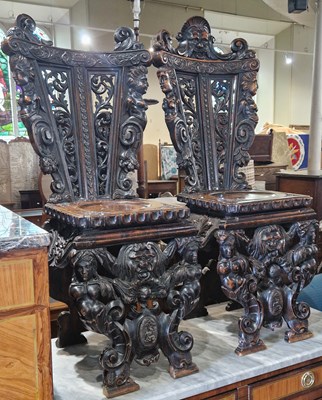 Lot 902 - A pair of 19th century Italian Renaissance...